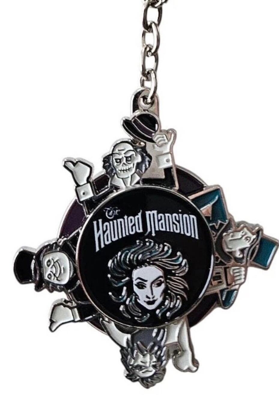 Disney Parks Haunted Mansion Leota & Characters Spinner Keychain Bag Charm
